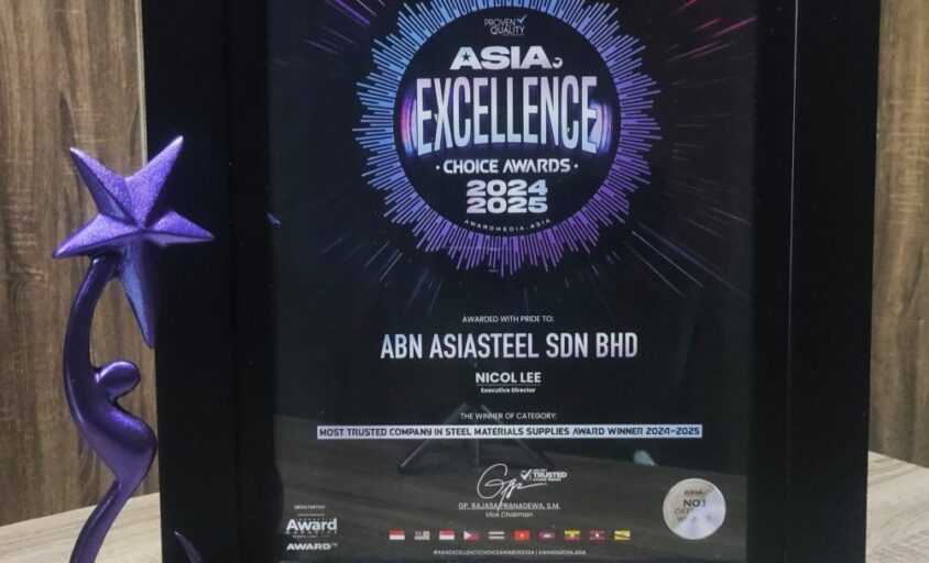 ABN Asiasteel Sdn Bhd Wins Most Trusted Company Award in Steel Materials